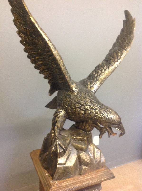 Large & Impressive Bronzed Cast Iron Eagle Statue No. 6 Imported