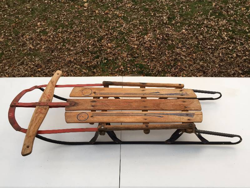 Rare Vintage Antique Champion Fastback 03 Wooden Sled FLOATING STEERING ...