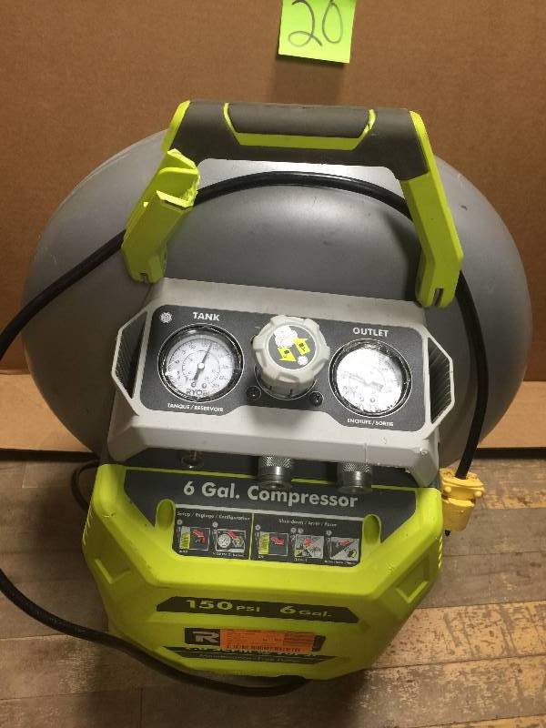 Ryobi 6 Gal. Vertical Pancake UMC Compressor model YG601PV1 KX Real