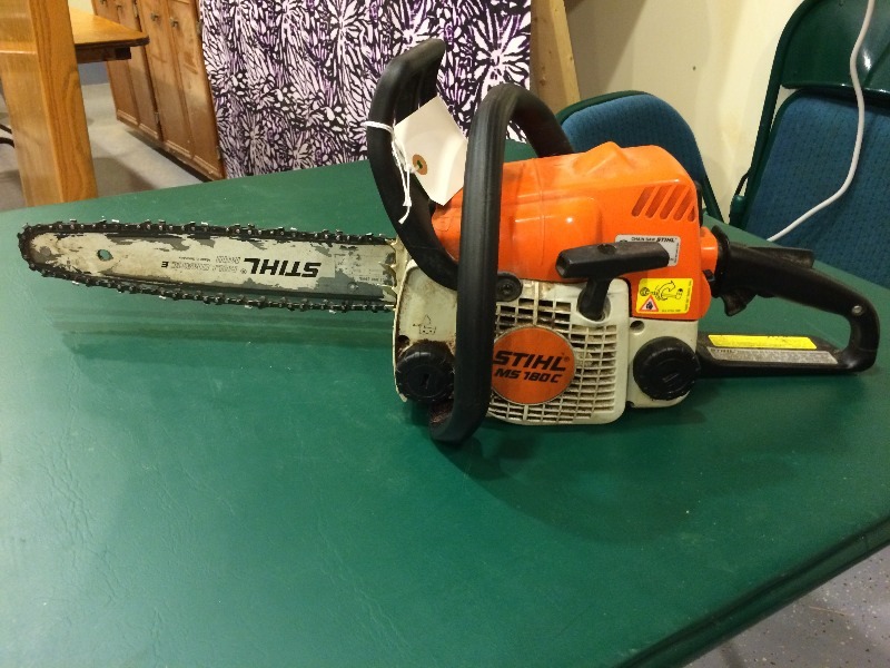 Stihl Chain Saw Ms 180c Some Accessories Very Well Taken Care Of Used Little Works Fine Retirement Moving Sale Tools Yard Garden K Bid