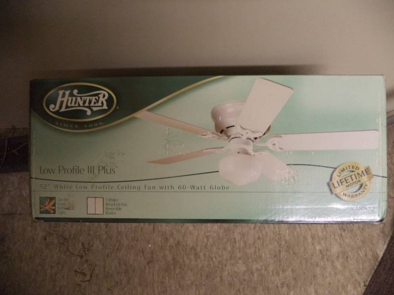 Hunter Low Profile Iii Plus 52 White Low Profile Ceiling Fan