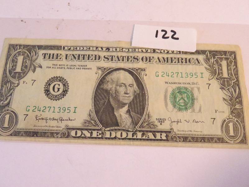 1 Dollar Bill, 1963 B | Estate Coin Sale | K-BID