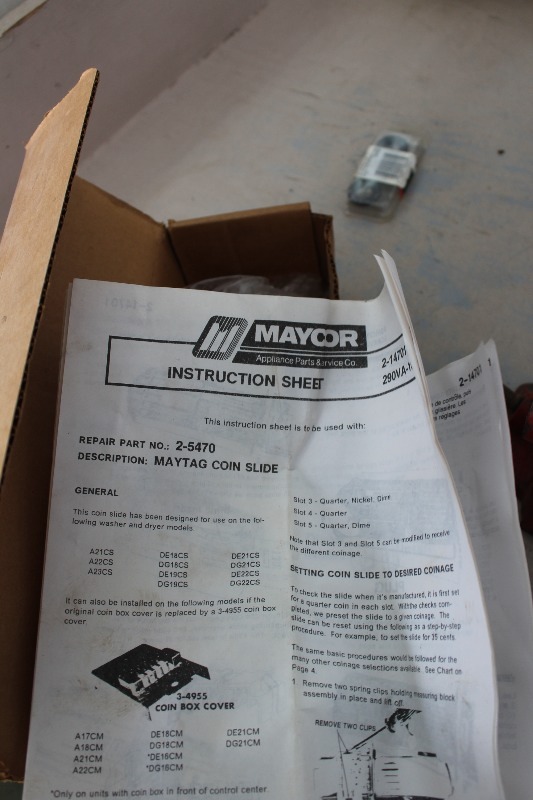 Maytag coin slot