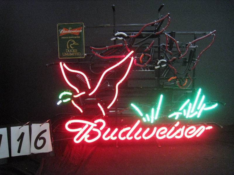 budweiser ducks unlimited neon sign