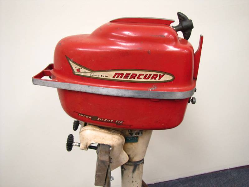 Vintage Mercury outboard motor, super silent six TWC TimeWarp Cannon