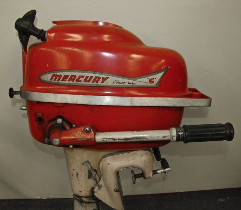 Vintage Mercury outboard motor, super silent six TWC TimeWarp Cannon Falls Antique Dealer