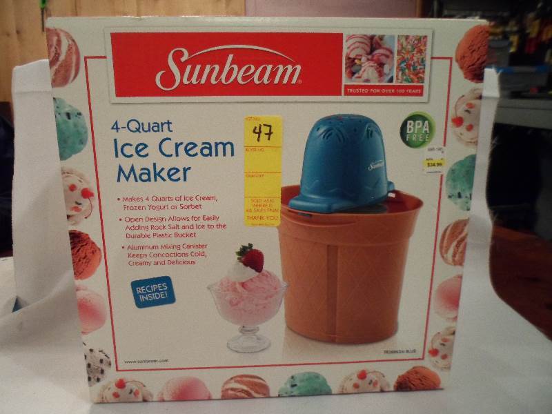 Sunbeam 4 Quart Ice Cream Maker | Consignment Auction Dec 2015 | K-BID
