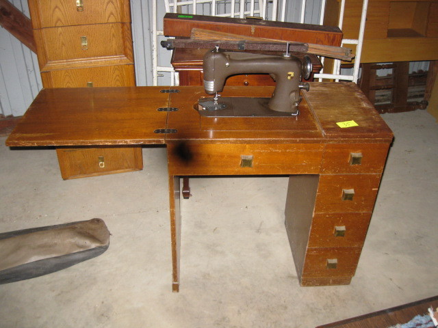 Montgomery Ward Sewing Machine In Cabinet Antique Furniture