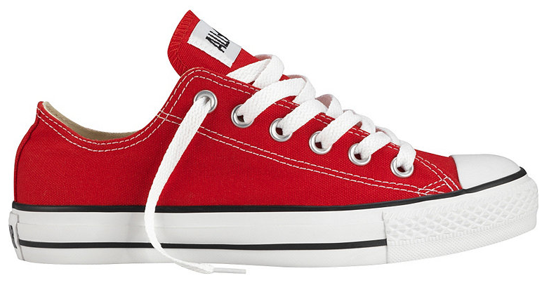 converse half red half white
