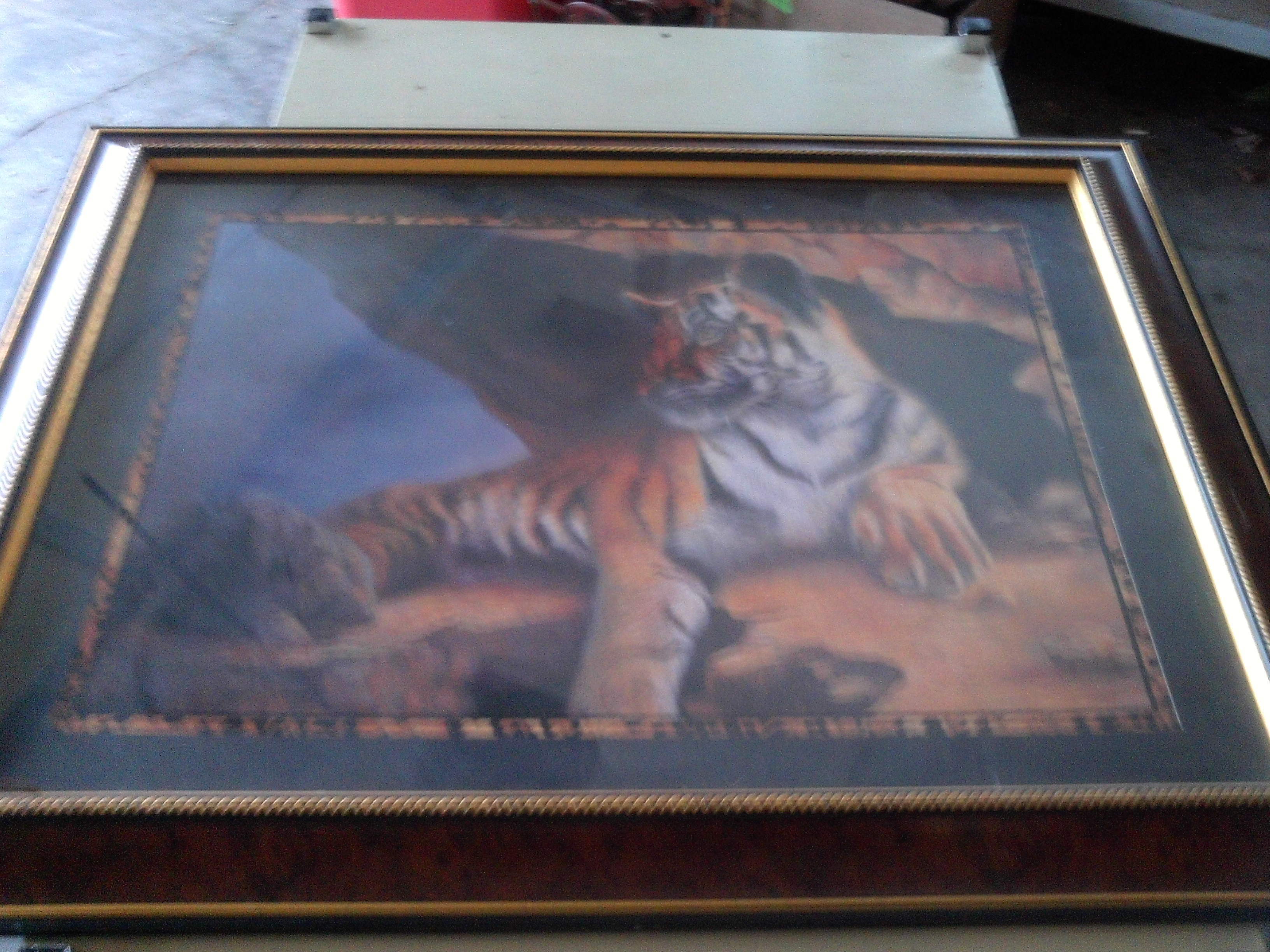 home interiors tiger picture VINTAGE ,ANTIQUE,NEW PARTY