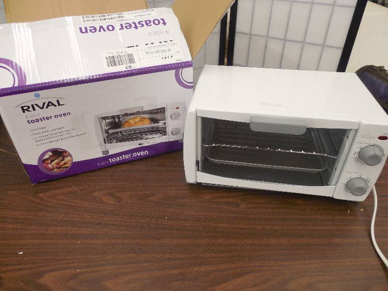 Rival 4 Slice Toaster Oven White General Merchandise Tools