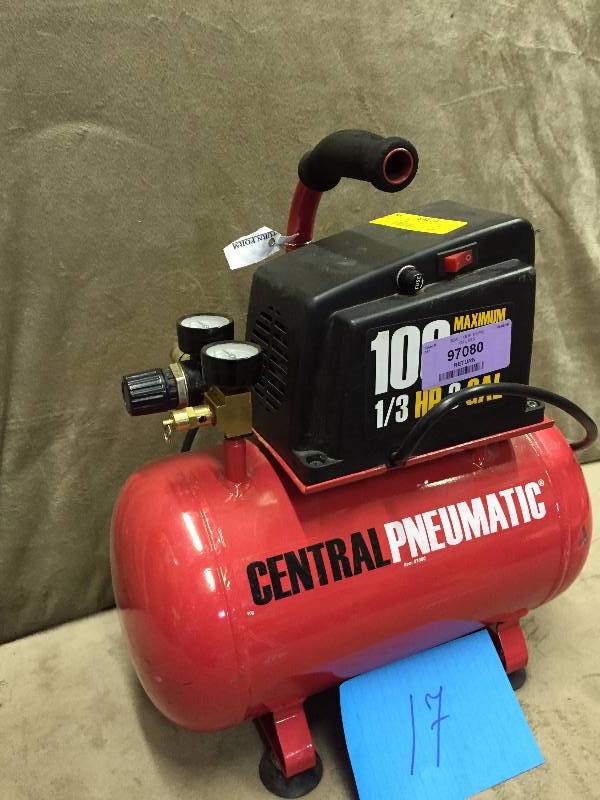 Central Pneumatic 3 gal compressor used tested works | KX Real Deal ...