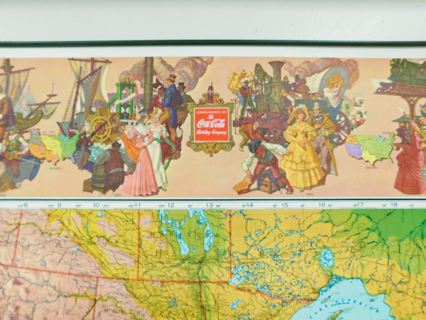 NICE! NOS 1940 Coca-Cola US map 36/" x 29/" made by The Ohman Co