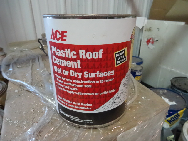 NEW QTY 10 GALLON PAILS ACE 11974 Plastic Roof Cement. For wet or dry