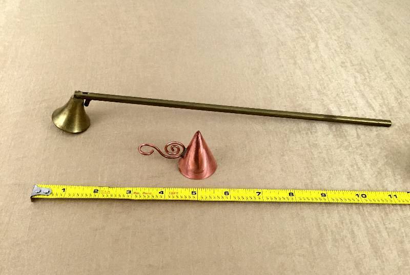 Antique Vintage Brass Bell Church Candle Snuffer Finger Slide