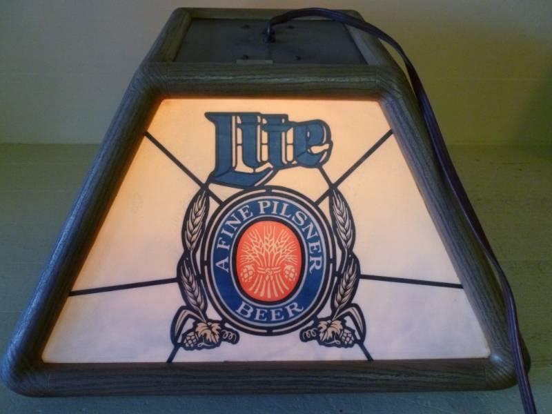Miller Lite Pool Table Light Manannah 197 Beer Collectibles, Fabric