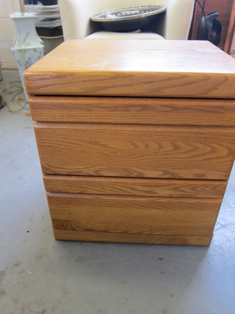 light oak finish nightstand