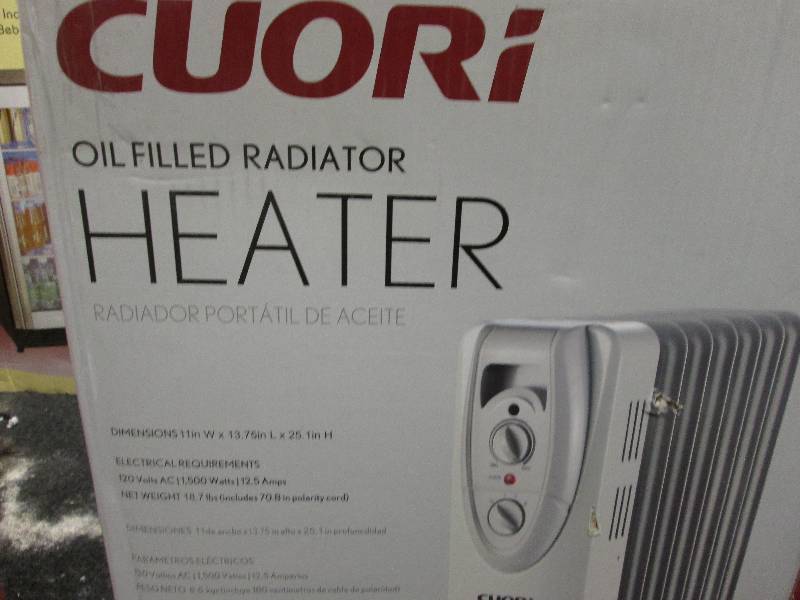 Cuori 1500-Watt Electric Oil-Filled... | Home Store Appliances, Vacuums,  Range Hoods, More! | K-BID