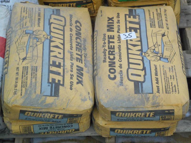 (4) 80# Bags Of Quikrete Concrete M... | LE Landscape Supplies #12 | K-BID