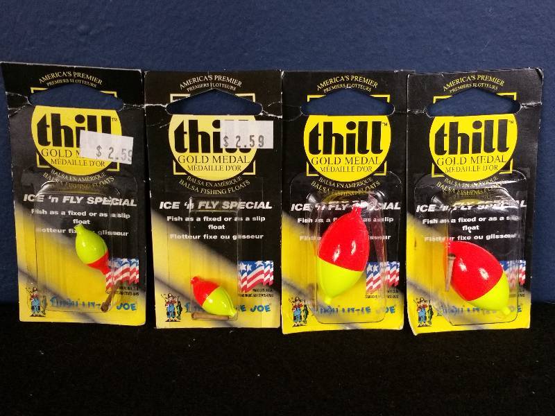 Group of (4) Thill Gold Medal Ice N Fly Bobbers