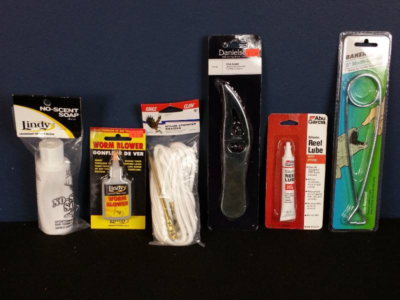 Danielson Fish Scaler, Lindy Worm Blower, Lindy No-Scent Soap, Etc