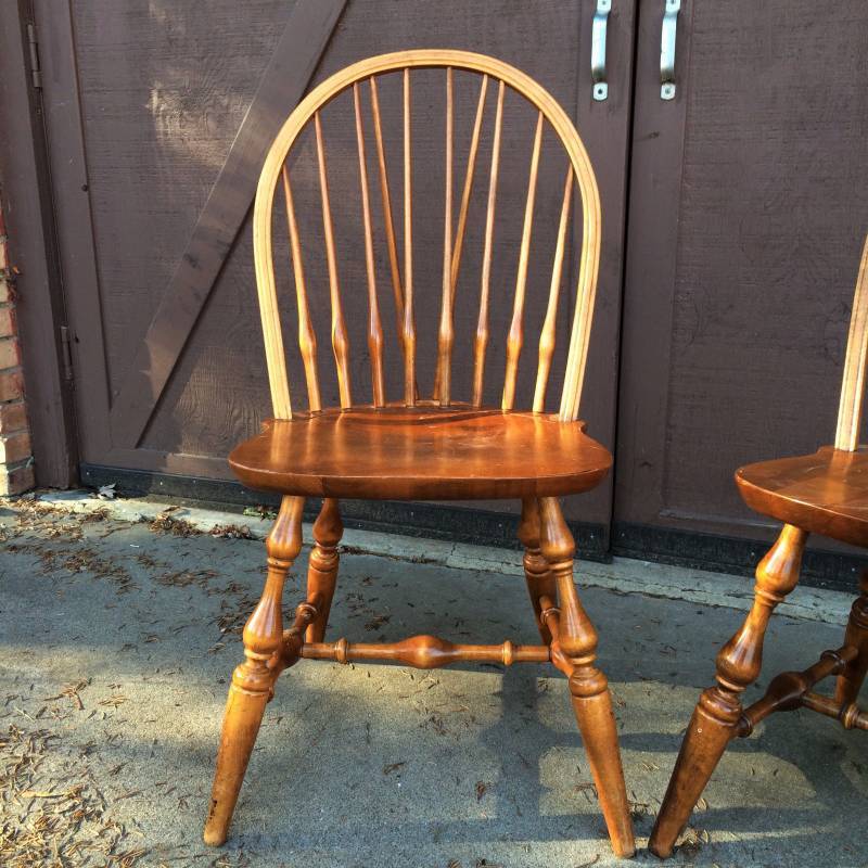 Nichols & Stone Maple Wood Windsor Side Chair Hoop Bow ...
