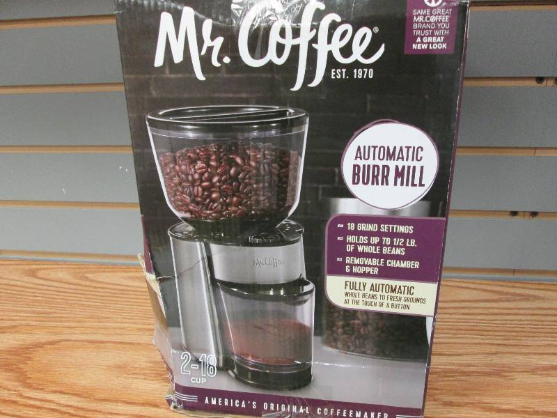  Mr. Coffee Automatic Burr Mill Coffee Grinder with 18