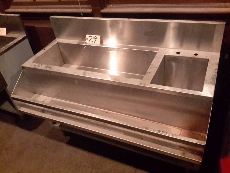 Bar Under Counter Ice Bin with Hand Sink/Speed Rail Stainless Steel
