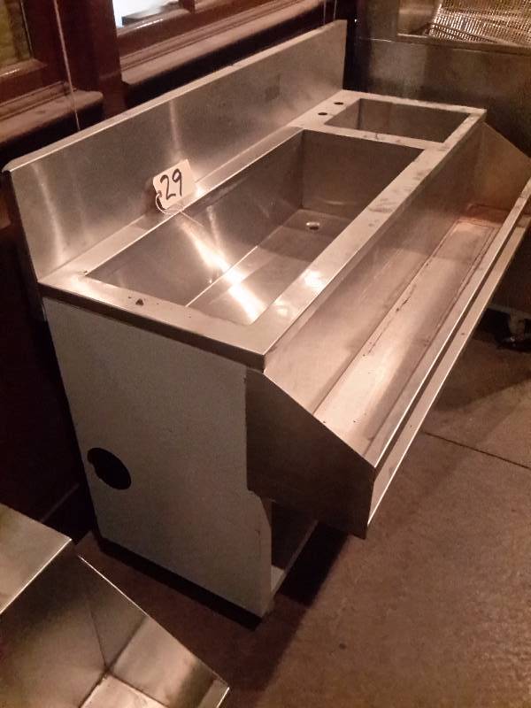Bar Under Counter Ice Bin with Hand Sink/Speed Rail | Stainless Steel
