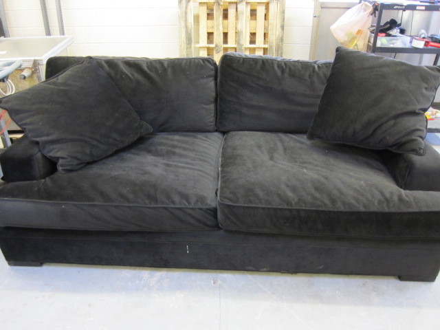 black plush cushion