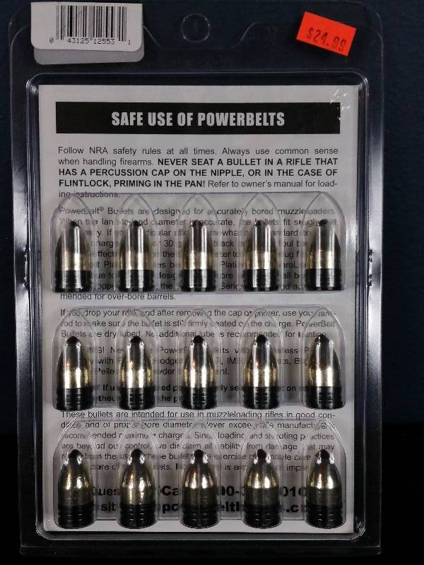 Powerbelt Platinum 50 Caliber Aerotip Muzzleloading Bullet | Bait Shop ...