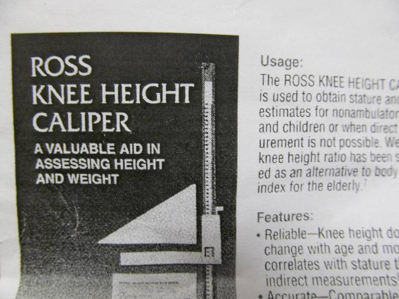 Knee height online caliper