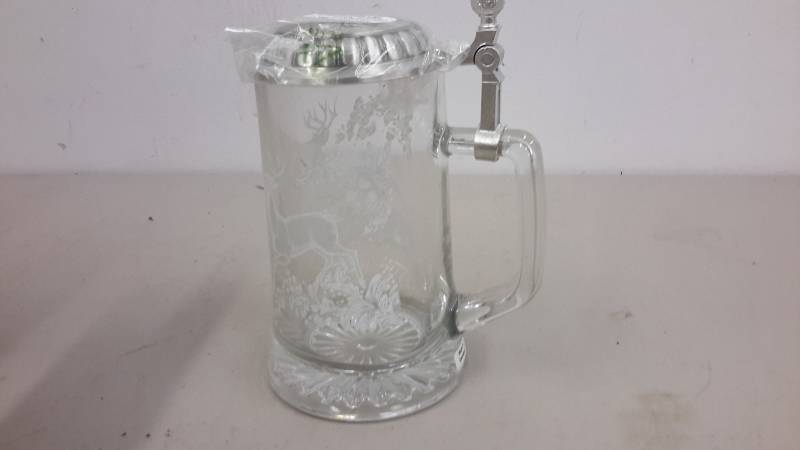 lot 178 image: Beer stein, Jim Beam shot glass