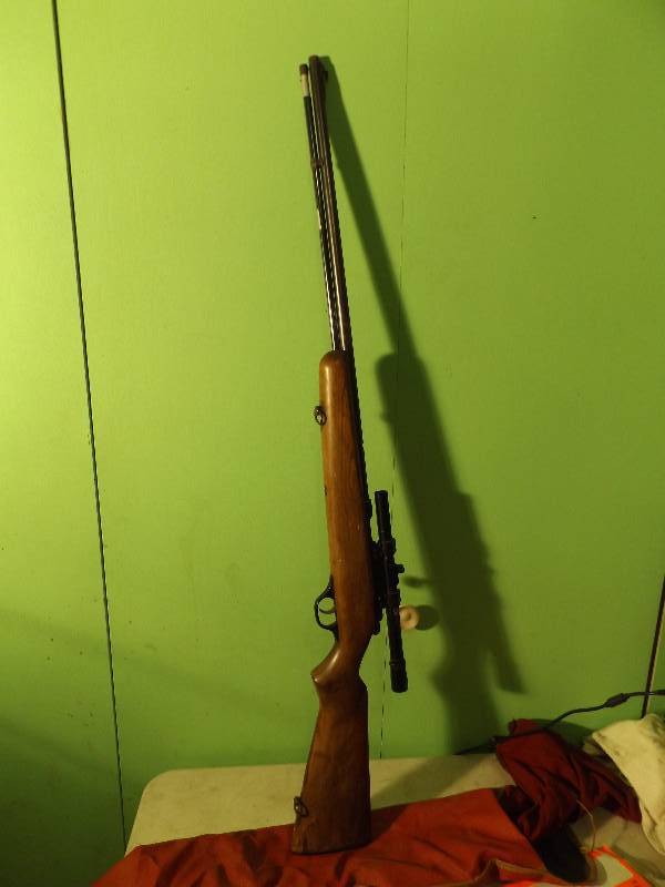 lot 97 image: Marlin Long Short 22 Bolt Action Rifle with Scope