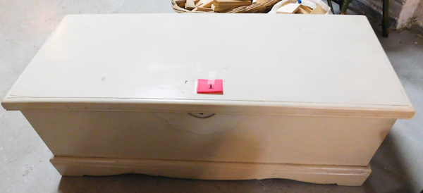 Antique white cedar chest
