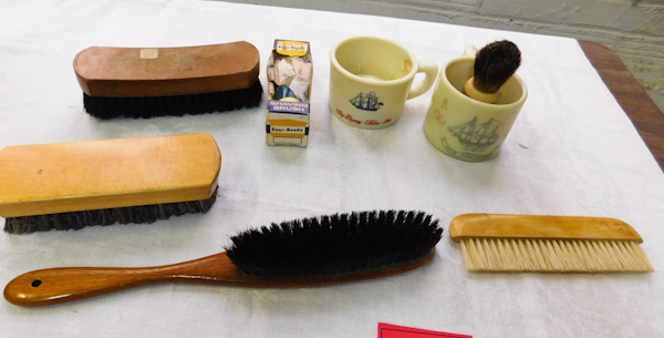 Lot of vintage mens items brushes shaving and more