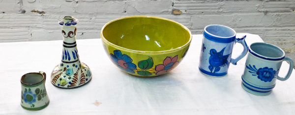 brightly painted pottery 1 marked Mexico some might be Italian
