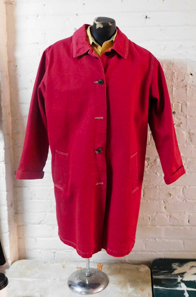 ladies size 1X red denim duster by Denim Co.
