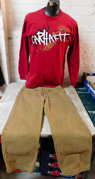 Duluth Trading Co 34 x 30 pants, Carhartt shirt and work shirt
