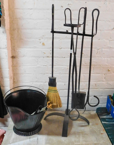 modern coal pail coal shovels and wrought iron fireplace tool set