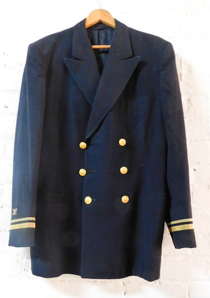40L small 6 button blue military dress coat