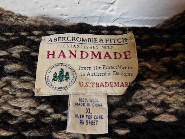 Ambercrombie and fitch handmade wool knit sweater