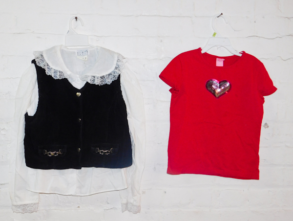 Hearts theme shirts girls