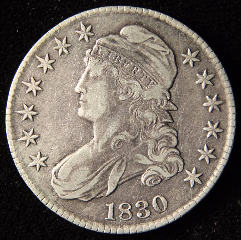 1830 CAPPED BUST SILVER HALF DOLLAR VF FEBRUARY 24th RARE COIN