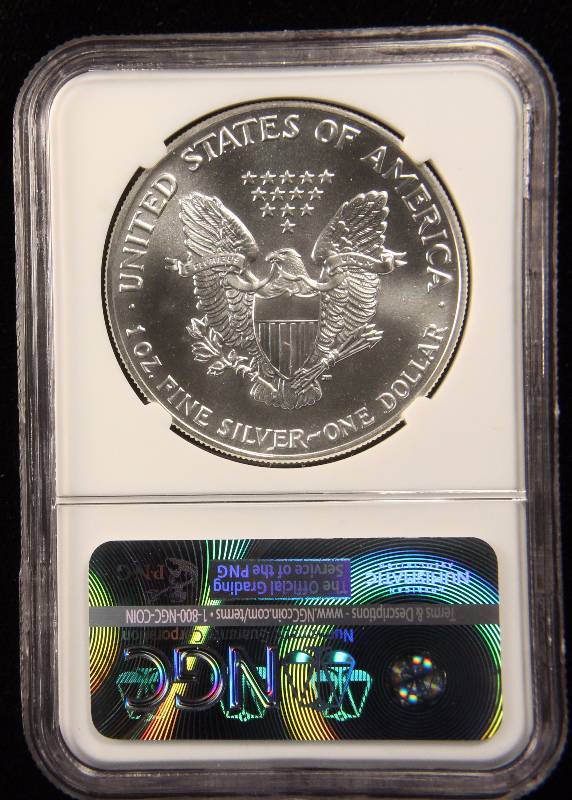 1991 AMERICAN SILVER EAGLE 1 TROY OZ. .999 FINE SILVER DOLLAR MS69 NGC