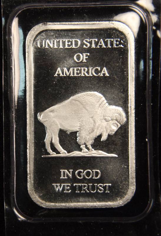 1 TROY OZ. .999 FINE SILVER BAR INDIAN BUFFALO DESIGN SEALED