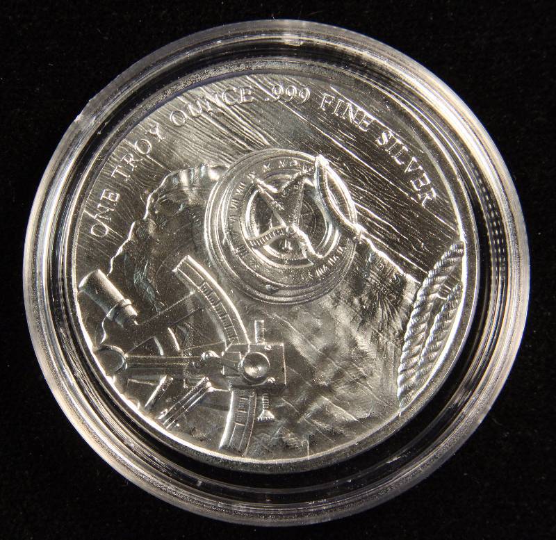 1 TROY Oz. .999 FINE SILVER ROUND PROSPECTOR IN AIRTITE CAPSULE