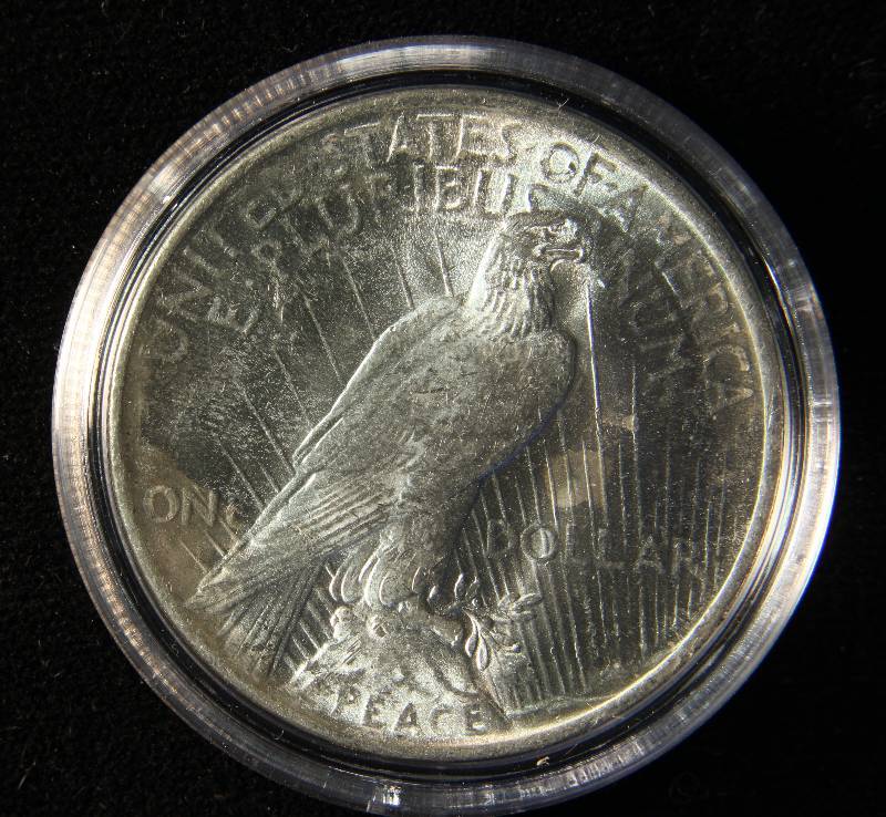1923 PEACE SILVER DOLLAR AU IN AIRTITE HOLDER