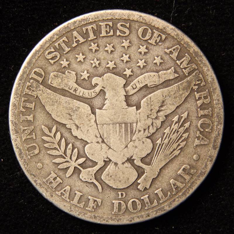 1912-D BARBER SILVER HALF DOLLAR