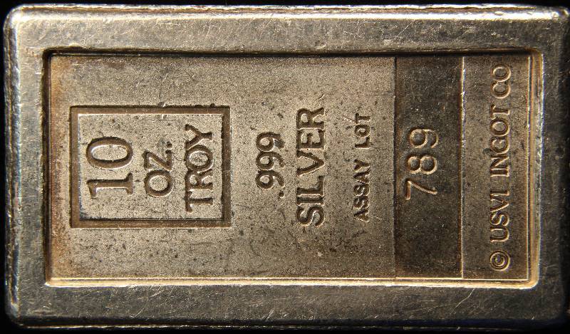 10 TROY Oz. .999 FINE SILVER BAR RARE A-MARK STACKER